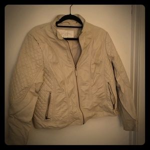 Faux quilted leather jacket